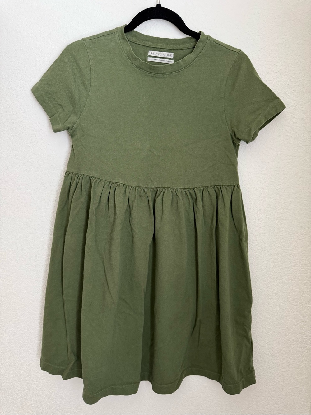 Urban Outfitters | Olive Green Short Sleeve Babydoll Dress